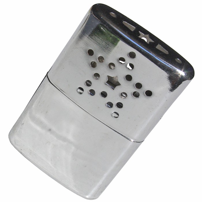 MFH, Handwärmer, Taschenwärmer, chrom, Transportbeutel